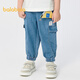 巴拉巴拉童装儿童长裤工装牛仔裤男童裤子夏季宽松束脚裤时尚百搭 牛仔中蓝88201 120