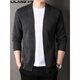 Lilang Cardigan Herren Strick-Strickjacke im Frühling und Herbst Neuen Stil mittleren und jungen Menschen mit modischer und vielseitiger purer Pulloverjacke schwarzer HPL-A32321 XL 175