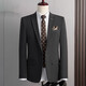 ROMON Custom Suit Men's Business Formal Wedding Dress Casual Slim 2024 Autumn New Suit Jacket Dark Gray Single Suit XL (Suitable for 125-140 Jin Jin equals 0.5 kg)