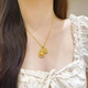 DYN2025 New 18K Double Gourd Pendant Fulu Diamond Gold Necklace for Women 3D Hard Gold Fashion Chopin Chain Gift Premium Small Gourd Pendant + Chopin Chain