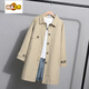Mid-length and medium-length small windbreaker for women in spring and autumn, new Korean version, loose and versatile, temperamental khaki coat, trendy navy XS (100-115Jin Jin is equal to 0.5kg)