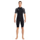 DIVE&SAIL one-piece short-sleeved shorts wetsuit 3MM men's diving wet suit thickened warm snorkeling surfing sailing jellyfish swimsuit black 2XL XX