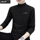 JEEP SPIRIT men's mid-turtleneck top cotton youth autumn clothes long-sleeved T-shirt new spring and autumn base shirt mid-collar slim fit inner t black C6187 mid-collar M 85-115Jin [Jin equals 0.5 kg]