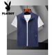 
Playboy 2025 men's thin casual vest spring and autumn breathable horse clip jacket men's quick-drying vest summer knee dark blue XL height (170-175) weight 125-140Jin [Jin equals 0.5 kg]