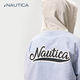 NAUTICA children's clothing boys and girls thin coat spring and autumn spliced hooded vertical striped shirt big children's clothes blue strip 140