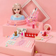 Детская косметическая коробка, игрушка для девочек, симулятор принцессы, игровой набор для дома, нетоксичный для девочки 3-6 лет, 5 косметических коробок, парикмахерский набор + кукла, 51 шт., воплотите мечту маленькой принцессы