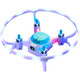 RRLFCS圆环彩光无人机遥控飞机儿童高清耐摔男孩玩具四轴小型学生 蓝色-灯光版-无航拍 三电套餐