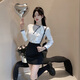 戏狐足浴技师工作服酒店前台白衬衫工装珠宝店美容院职业套装 6172#白色短袖衬衣 S