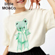 Little MO&Co.5A antibacterial children's clothing 25 spring new style boys and girls parent-child clothing pure cotton printed short-sleeved T-shirt off-white 130 130/64