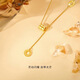 Yixiang gold color small waist necklace for women imitation 999 pure gold 18K gold pendant for Valentine's Day to give to girlfriend Goddess Day small waist