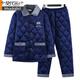 Modal mittleren und älteren Pyjamas Herbst und Winter sowie Samt sowie superdicke Daddy's Cotton Jacke Koralle Velvet warme Heimkleidung Set N9926f Grau Upgraded Dicked Fabric Cut Cut Blume 2xl (140-165jin [Jin gleich 0,5 kg]))
