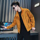 Jason's high-end thickened jacket men's spring, autumn and winter trendy brand handsome plus velvet jacket men's casual top 2025 new A343-JK204 orange (regular style) XL (125-145Jin Jin equals 0.5 kg)