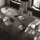 Gaode Meiju neuer Perle Lime Tisch Licht Luxus moderne einfache kleine Wohnung Haushalt Esstisch Rechteckiger Esstischstuhl Kombination 160*80 Edelstahl (neuer Perle) + Cy-724*4