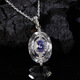 Canxian new design S925 sterling silver inlaid with natural tanzanite white crystal color treasure necklace women's high-end pendant necklace necklace