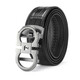 Pierre cardin [Light luxury crocodile leather] belt for men's genuine leather belt automatic buckle versatile belt Valentine's Day gift for boyfriend black 115cm