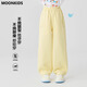 moonkids girls' pants spring and summer style 2025 new summer wide-leg pants children's casual banana trousers girls straight-leg pants two-pair 15280 tender yellow + 15280 blue 110 cm