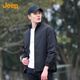 JEEP吉普男士外套时尚潮流百搭立领户外休闲运动夹克男 黑色 XL 