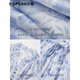 
Red sleeves Outlet summer new women's printed waist-hugging V-neck pullover chiffon dress with white background blue flower 674 L