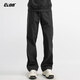 CLOR trendy work pants men's summer casual thin pants high street loose sports straight pants CL50 black L