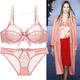 Victoria Palace Large Size Bra Ultra-Thin Transparent Bra Set Breathable Lace Sexy Mesh Large Size Women's Underwear Bra Pink 32/70A