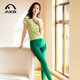 Aixiabu Yoga Suit Women's Spring and Summer Fitness Suit Professional High-end Fashion Slimming Pilates Sports Suit Quick-drying Short Sleeve Bud Green +X24036NSLK Rainforest Green XL