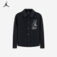 NIKE JORDAN Nike AJ children's shirt 2025 spring new comfortable terry children's long-sleeved shirt black 110/56(5)