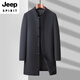 Jeep Spirit Neuer Stil mittleren Alters mittleren Alters und älterer Windbreaker Herren Spring und Herbst Daddy Mid-Länge Jacke Casual Plus Size Herren Großvater Mantel Marine Blue (1936* Kragen) M 170