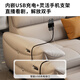 Jinguan leather sofa bed 100% top layer cowhide living room integrated dual-use electric function straight line zero against the wall 2025 new model 3.4 meters five-person seat [1 electric + drag bed + unit] + foot pedal Deluxe model [imported top layer cowhide + latex seat bag + pine frame]