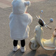 
Yuanyouling winter fur coat baby girl cute thickened jacket fashionable warm hooded mid-length fur coat milk Fufu little white bear * plus velvet thickened warm match 80 (recommended height 65CM-75CM)