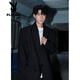 Playboy (Playboy) Anzug Jacke Herren sternbedeckte schulter gepolsterte Look gutaussehende Style Anzug Haarstylistin trägt Verlobungsjacke schwarz l