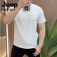 
JEEP SPIRIT designer summer ice silk texture embroidered round neck men's short sleeve fashionable half sleeve versatile light luxury comfortable style 1105 black 3XL 150-165Jin [Jin equals 0.5 kg]