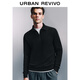 UR2025 Spring New Men's Fashion Casual Commuting Half-Zip Lapel Long-Sleeved T-Shirt UMU440096 Black S