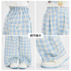 
Pitt Pitt Girls Wide Legs Ice Wire 2025 Summer New Blue Plaid Pants Children's Girls Pants Summer Clothing Casual Straight 15307 Blue + 15265 Green [Two Packs] 120 cm