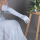 Suican Satin Stretch Sexy Ding Comic Exhibition Retro Dress Wedding Photos Hepburn Etiquette Live Performance Long Gloves 54cm White Extended Gloves [1 Double Pack]