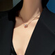 DL 1998 Fat Donglai same style 18k rose gold interlocking pendant K double ring necklace women's Fu brand rose gold AU750 free double ring necklace/18K gold color/gift box