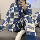 睡衣女款春秋季纯棉长袖和服学生大码套装夏天冬开衫家居 ZW1289 L (建议95115斤)