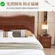Barbican solid wood bed 1.5m new Chinese style home double bed master bedroom light luxury walnut color solid wood bed minimalist style furniture walnut color single bed thickened bed board running quantity model 1.5m*2m frame structure limited promotion