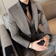 Business Formal Wear Bruom Hochzeitsanzug Anzug Hersteller Professionelles Kleid Britisch Stil Casual Slim Korean Style Small Anzug 9889-Navy Blau (Anzug + Weste + Hose) m