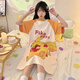 Pure Cotton Women's Nighthawn Sommer kurzärmelig losen süßen Cartoon 2025 Neues Sommer-Pyjama und Damen Heimkleidung TN719# M Empfohlenes Gewicht 80-100 Jin [Jin gleich 0,5 kg]