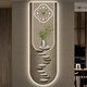 Kleine Maluhr Moderne Licht Luxus -Eingangsdekoration Maluhr Wanduhr Wohnzimmer Beleuchtung Zifferblatt Corridor Treppe Ecke Hintergrund Wandhänge Malerei DQ6210 [Dial Plus Licht - Plug -in -Modell] 35 Zoll [30*90 cm]