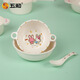 Wuhe para el tazón infantil de la vajilla para bebés A5 Metamine Imitation Serie de porcelana placa de tazón de la altura auspiciosa del conejo alojo de conejo auspicioso de la sopa para niños H-838j*1
