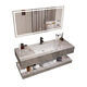 
Rock slab wash basin ceramic seamless integrated double-layer bathroom cabinet integrated washing basin hotel bathroom washing fish belly white seamless basin smart mirror delivers supporting hardware SPWY60*50 7586 pieces sold