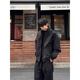 Qumile American three-defense flight jacket men's spring and autumn short work jacket jacket pussy high street fashion brand baseball uniform black L