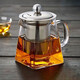 Runqun glass teapot stainless steel filtered scented tea brewing teapot high temperature resistant thickened black tea tea set household 350 ml square pot teapot one