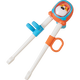 Jingqi (Joyncleon) Capante de entrenamiento infantil Aprendizaje asistido para niños con palillos para niños de 2 años de edad, Chopsticks antideslizantes [caja de almacenamiento gratuita] naranja y azul [rebote automático]