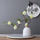 MPPMCK Zen Chinese style simulation flower living room decoration flower arrangement entrance hall fake plum blossom peach blossom floor ornaments linen rope white vase + pink plum blossom