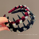 BARY REEF high-end red headband for women, autumn and winter high-ceiling headband, special face-washing headband, hairpin, hairpin, burgundy crystal wavy headband