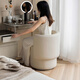 Tingshi makeup stool for girls' bedroom, light luxury and high-end master bedroom makeup chair, revolving dressing stool, backrest, dressing table chair, rotating model, off-white ballet chair - leather surface