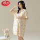 LangSha (LangSha) pure cotton chest pad pajamas for summer pregnant women thin short-sleeved cardigan for postpartum childbirth clothes for breastfeeding nightgown for postpartum maternity 7A-11981 L [Suggested 100-120 Jin [Jin equals 0.5 kg]]