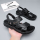 Sandalias guerreras zapatos para hombres zapatos de playa al aire libre sandalias deportivas de dos listones resistentes a la ropa WSL (WZ) -1390 Negro 41